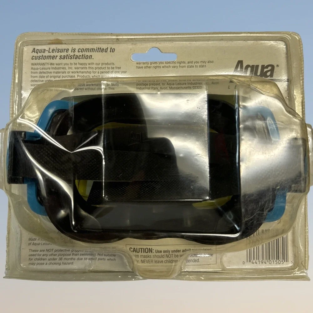 AquaPro Swim Mask EM-1505 Black & Orange Vintage New Old Stock
